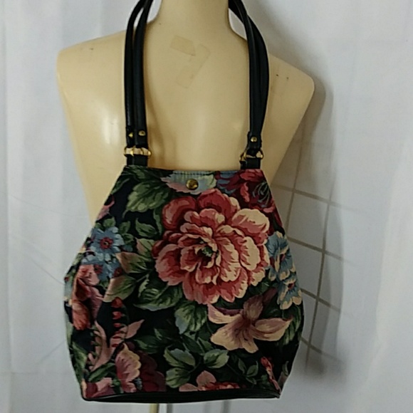 Floral Linen Fabric Tote - Picture 1 of 5